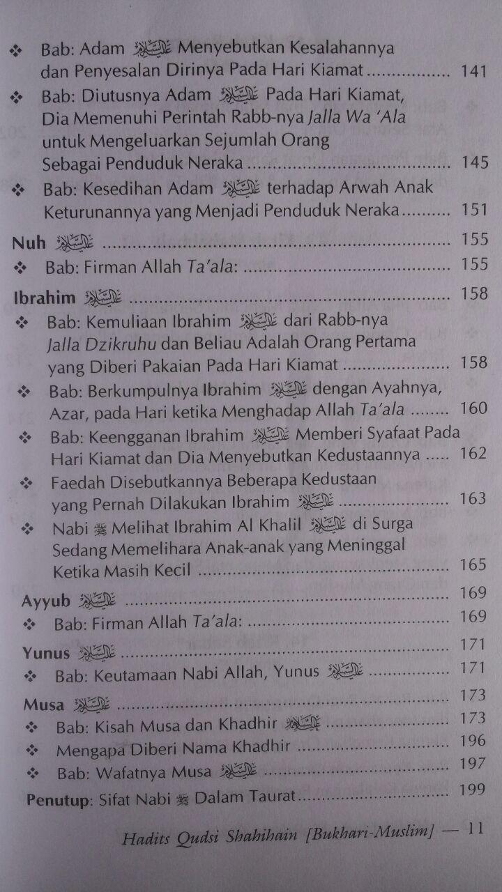 Buku Hadits Qudsi Shahihain (Shahih Bukhari Dan Muslim) isi