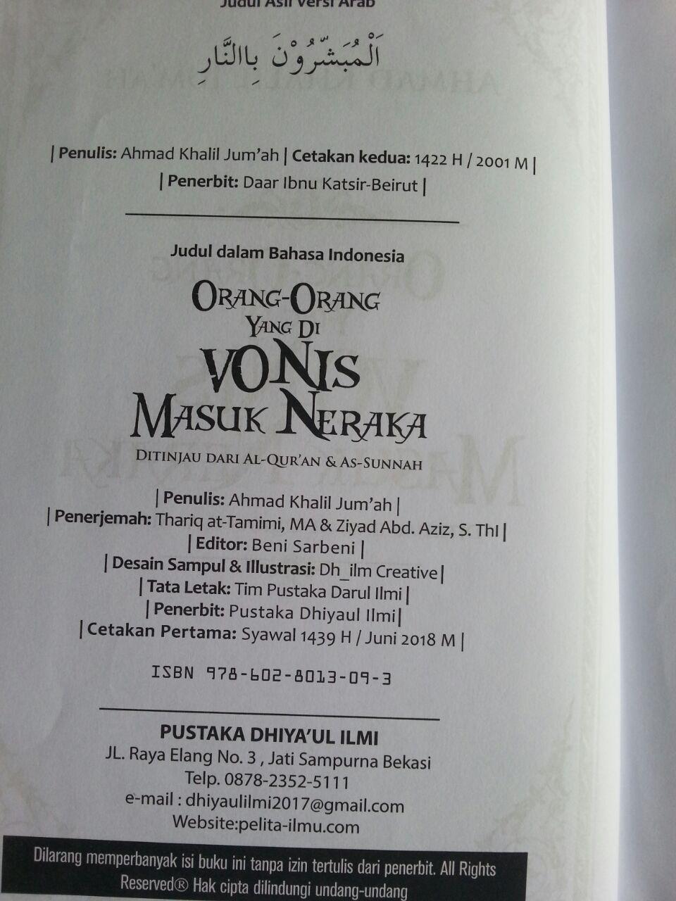 Buku Orang-Orang Yang Di Vonis Masuk Neraka isi