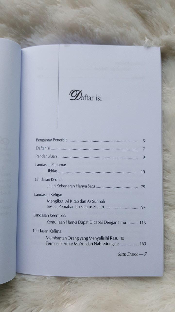 Buku Sittu Durror Landasan Membangun Jalan Selamat Daftar Isi