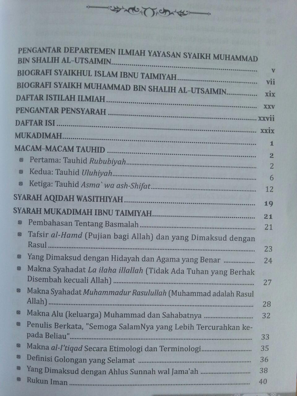 Buku Syarah Aqidah Wasithiyah Induk Akidah Islam isi