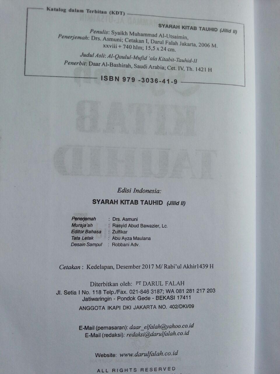 Buku Syarah Kitab Tauhid 1 Set 2 Jilid isi 2