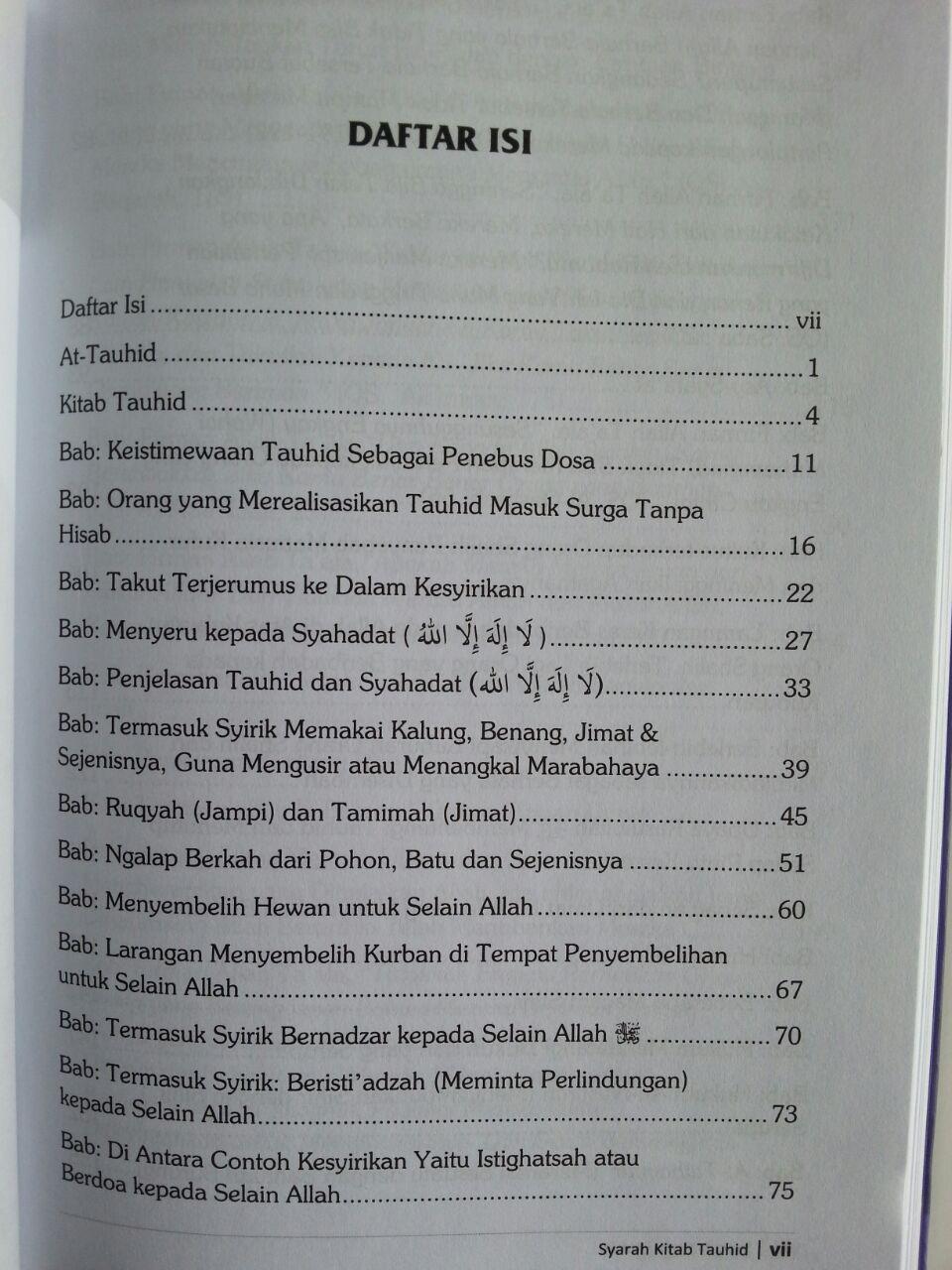 Buku Syarah Kitab Tauhid Jalan Menuju Permurnian Aqidah isi 2