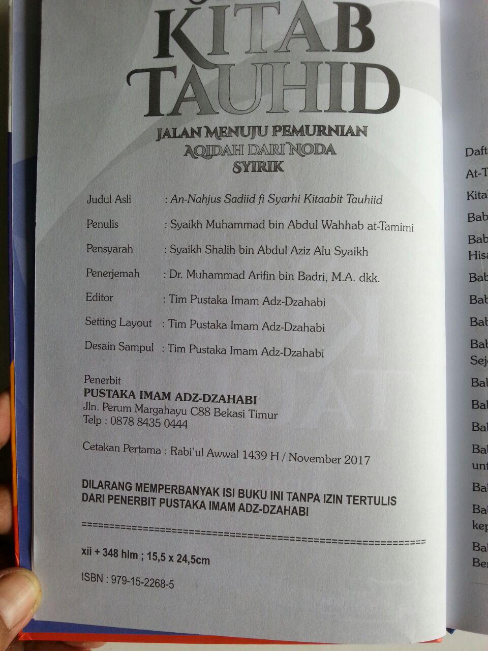 Buku Syarah Kitab Tauhid Jalan Menuju Permurnian Aqidah isi