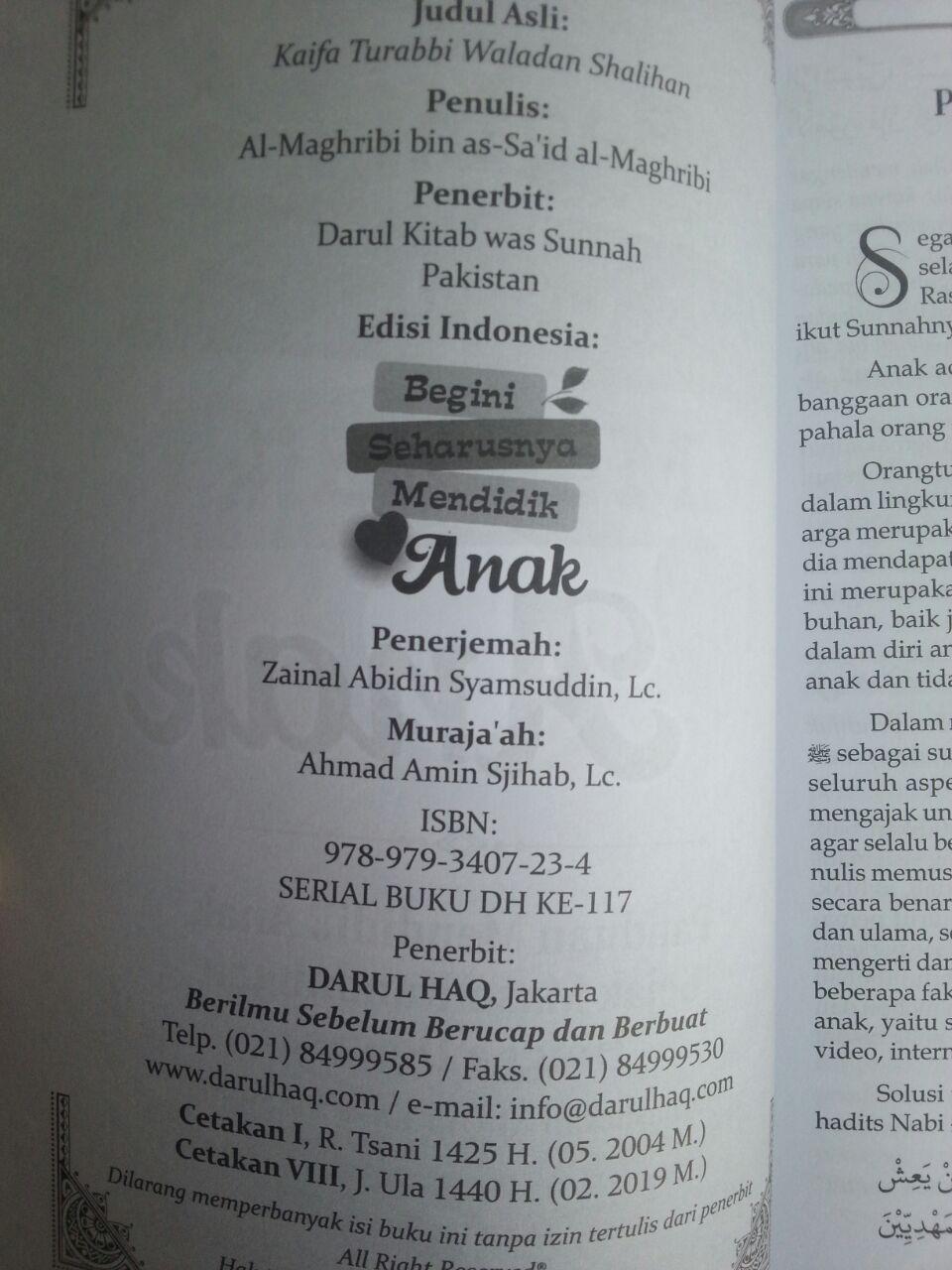 Buku Begini Seharusnya Mendidik Anak isi