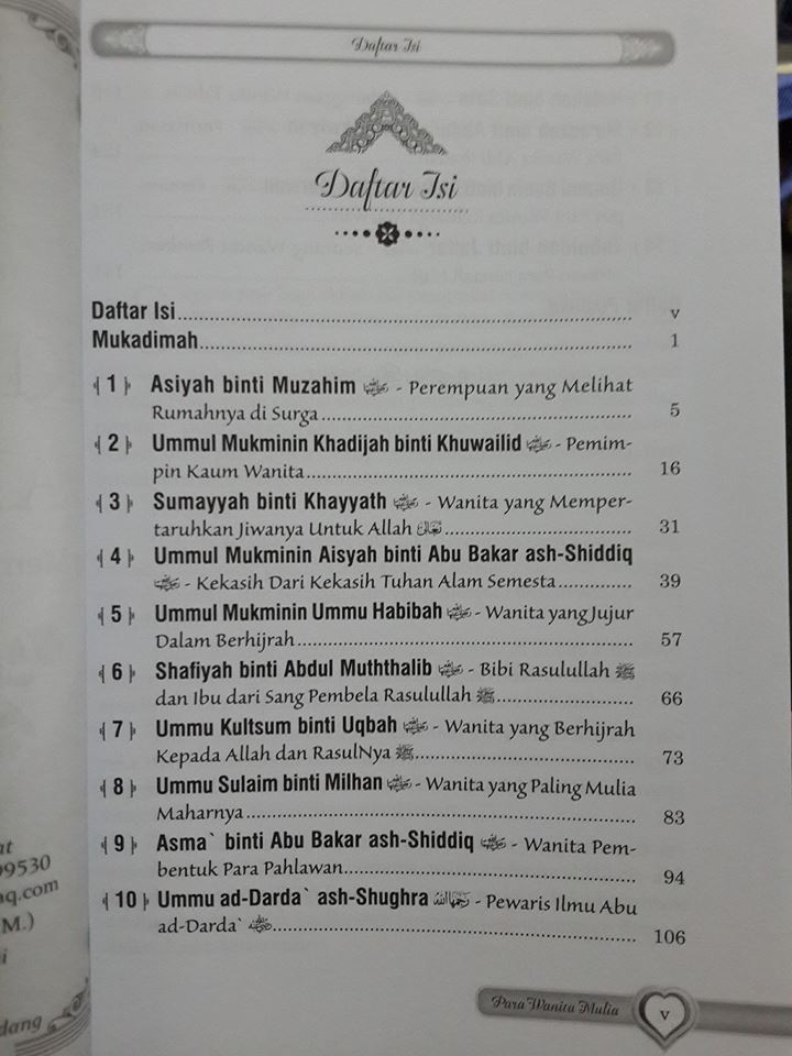 Buku Kisah Para Wanita Mulia Dalam Sejarah Islam Daftar Isi