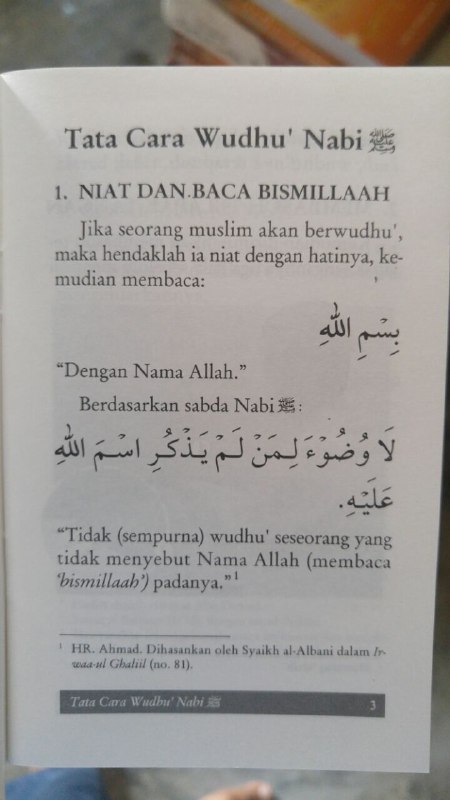 Buku Saku Sifat Wudhu Nabi isi