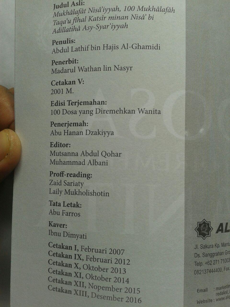 Buku 100 Dosa Yang Diremehkan Wanita isi 3