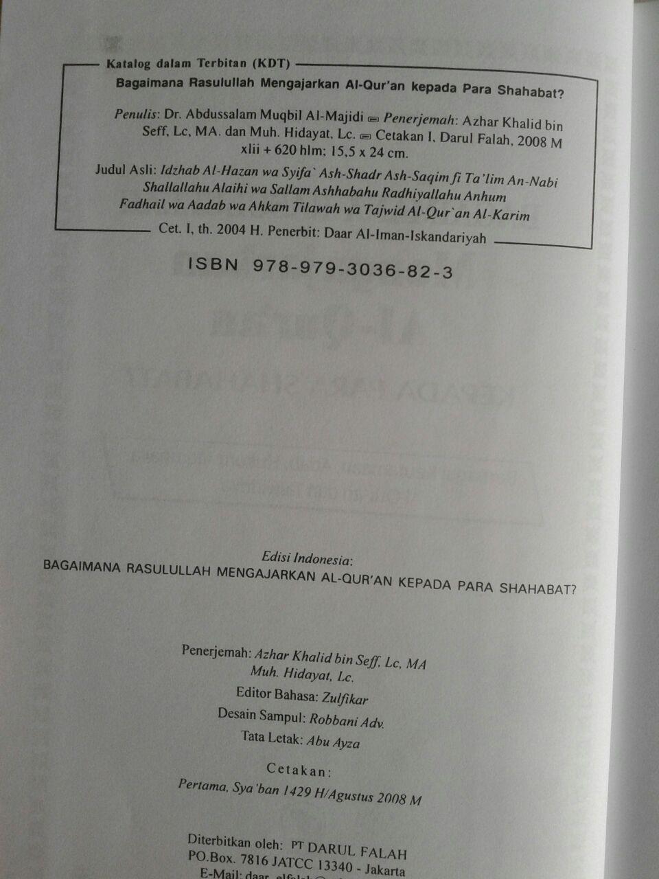 Buku Bagaimana Rasulullah Mengajarkan Al-Quran Kepada Para Sahabat isi