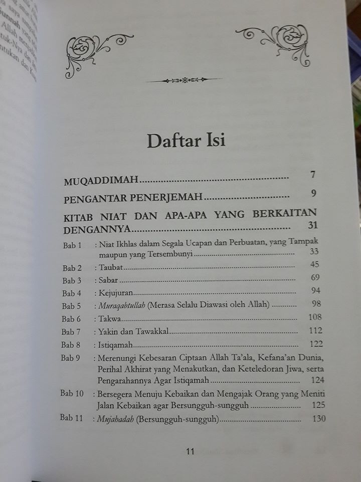 Buku Terjemah Riyadhus Shalihin Imam An-Nawawi Daftar Isi