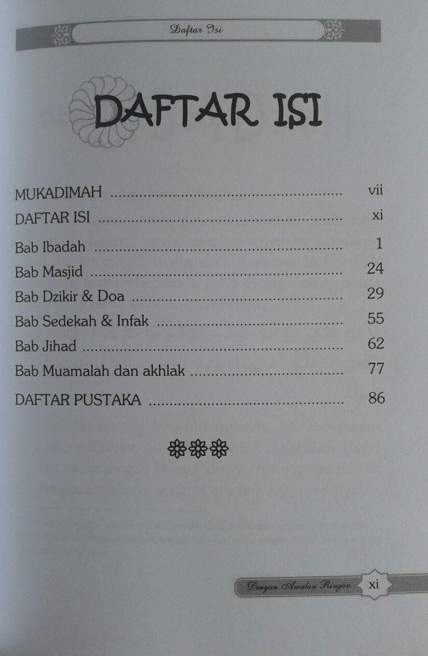Buku Meraih Pahala Besar dengan Amalan Ringan isi