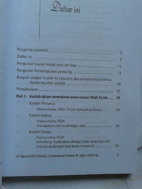 Buku Al Qawa'idul Mutsla Memahami Nama & Sifat Allah isi 2