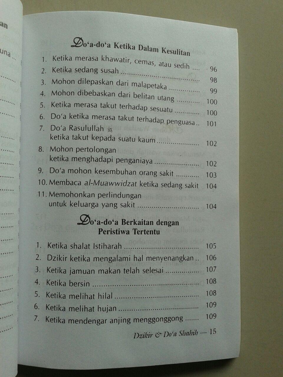 Buku Saku Dzikir Doa Shahih (dari Shahih Adabul Mufrad) isi