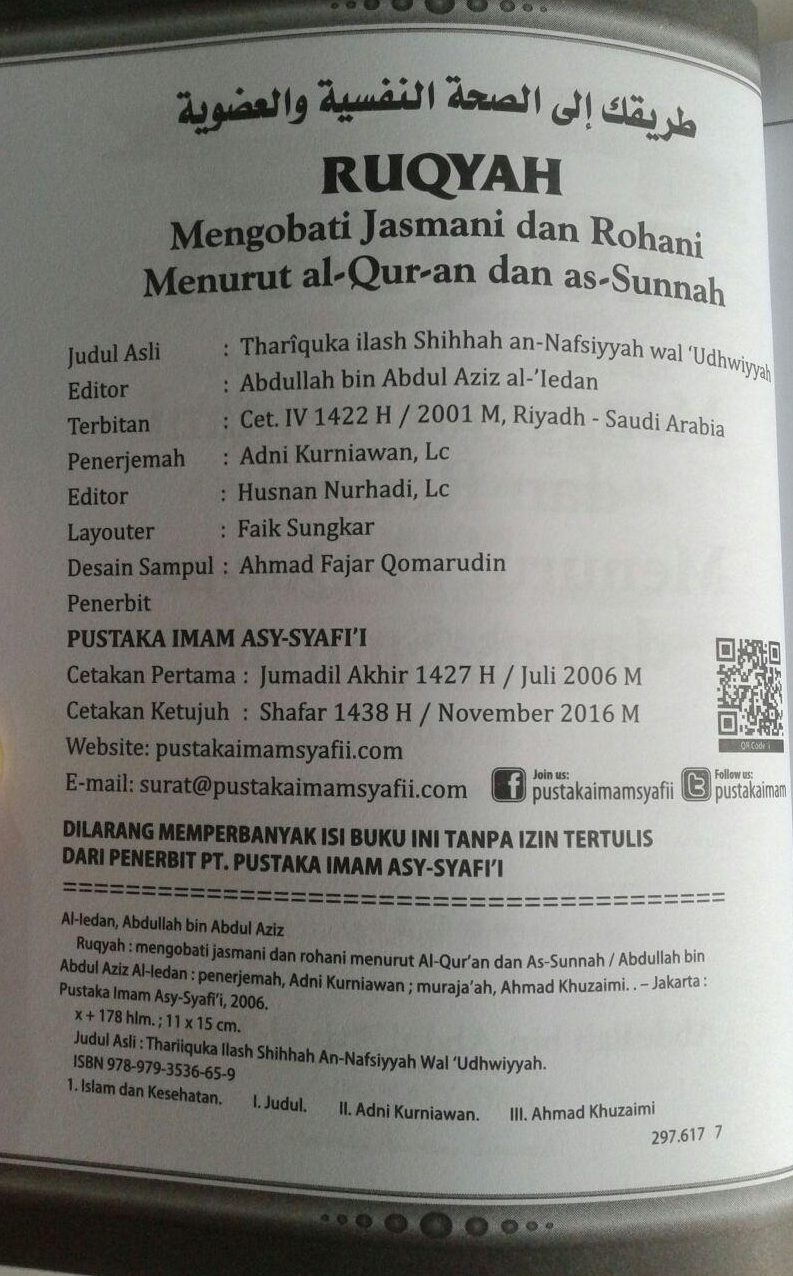 Buku Ruqyah Mengobati Jasmani & Rohani isi