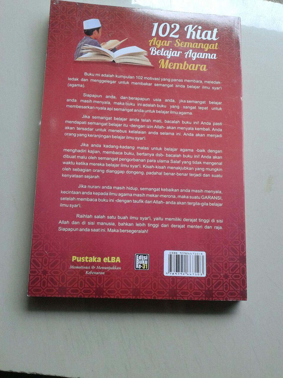Buku 102 Kiat Agar Semangat Belajar Agama Membara cover