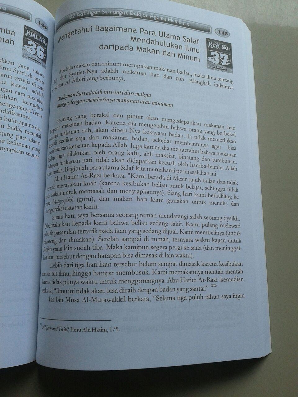 Buku 102 Kiat Agar Semangat Belajar Agama Membara isi 4