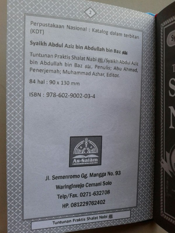 Buku Saku Tuntunan Praktis Shalat Nabi Dilengkapi Dzikir Ba'da Shalat isi 2