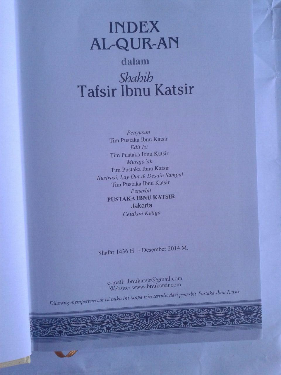 Buku Index Al-Qur’an Dalam Shahih Tafsir Ibnu Katsir isi 2