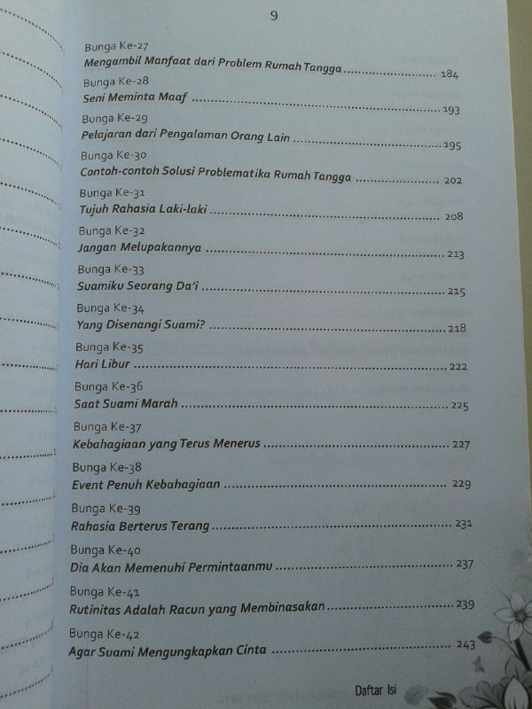 Buku Bunga-Bunga Istri Tercinta 51 Nasihat Untuk Istri Agar Bahagia isi 2