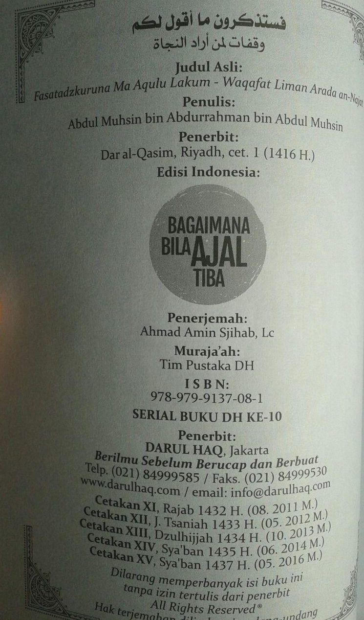 Buku Bagaimana Bila Ajal Tiba isi 3