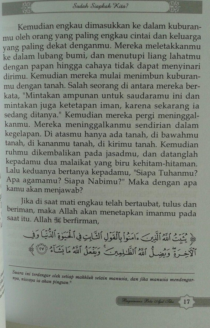 Buku Bagaimana Bila Ajal Tiba isi