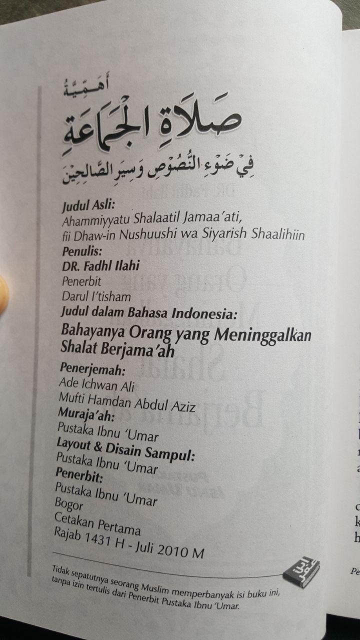 Buku Bahaya Orang Yang Meninggalkan Shalat Berjamaah isi