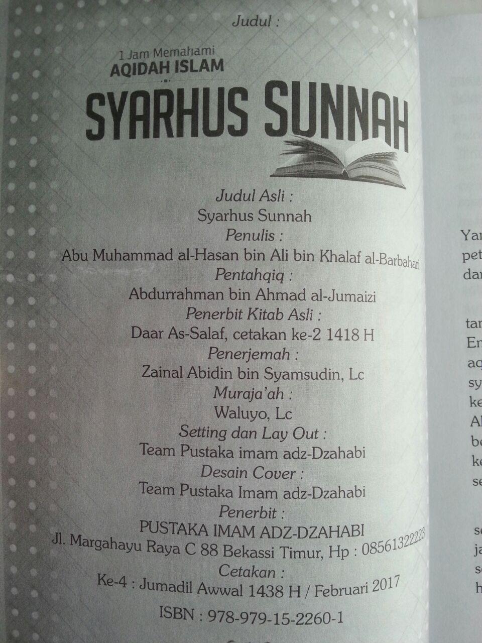 Buku Syarhus Sunnah 1 Jam Memahami Aqidah Islam isi