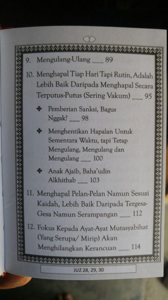 Buku Metode Cepat Hafal Al-Qur’an Plus Bonus Juz 28-30 isi