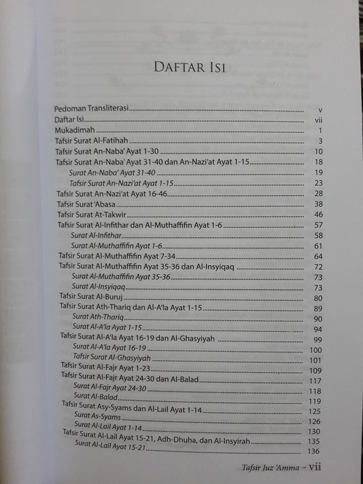 Buku Tafsir Juz ‘Amma Dan Tafsir Al-Fatihah Syaikh Sa'di Daftar Isi