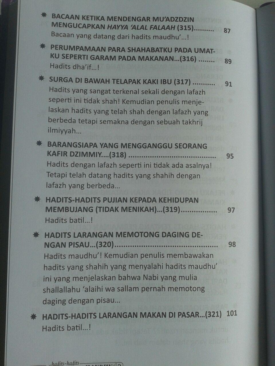 Buku Hadits-Hadits Dhaif dan Maudhu (2 Jilid) isi 4