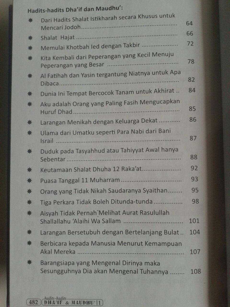 Buku Hadits-Hadits Dhaif dan Maudhu (2 Jilid) isi 6