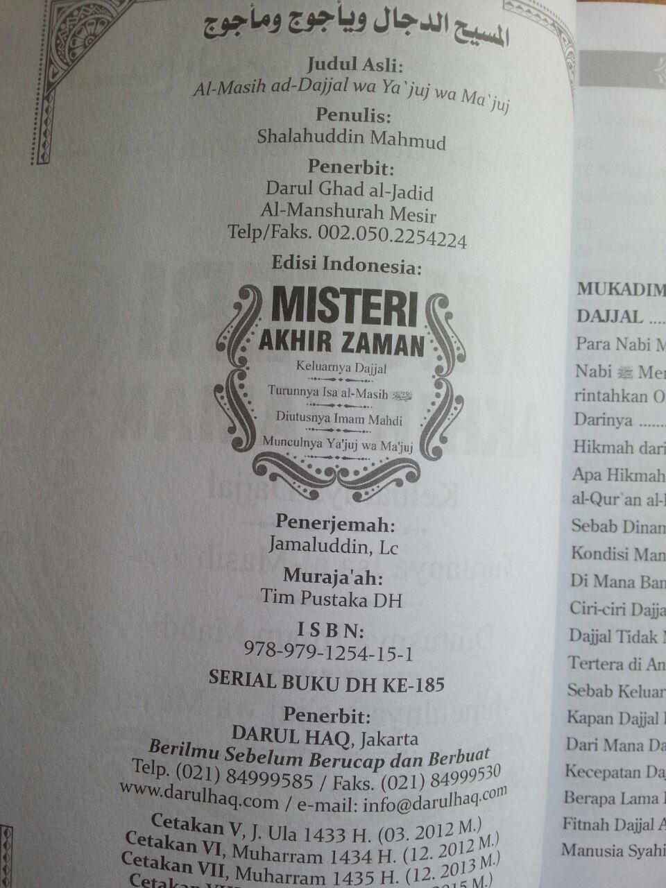 Buku Misteri Akhir Zaman isi
