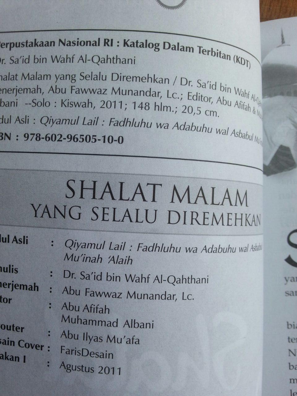 Buku Shalat Malam Yang Selalu Diremehkan isi