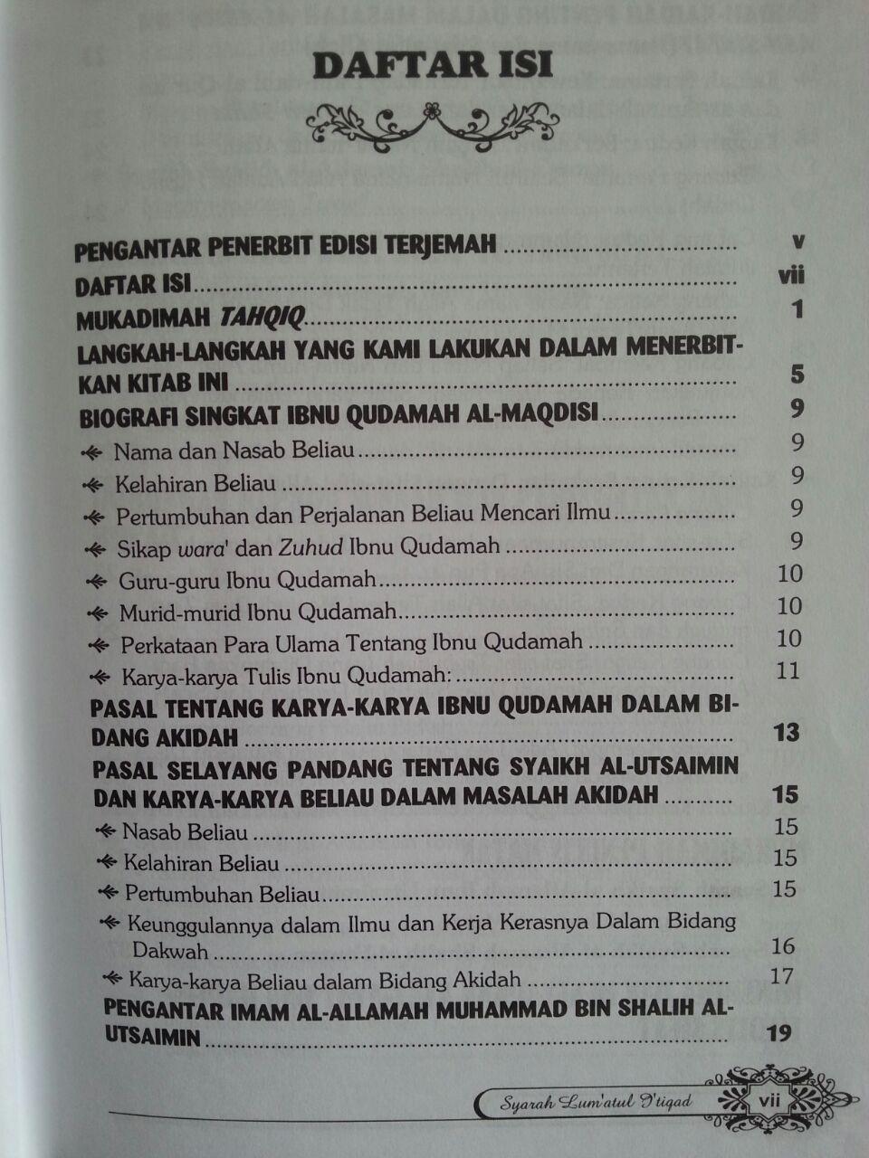 Buku Syarah Lum'atul I'tiqad isi 2