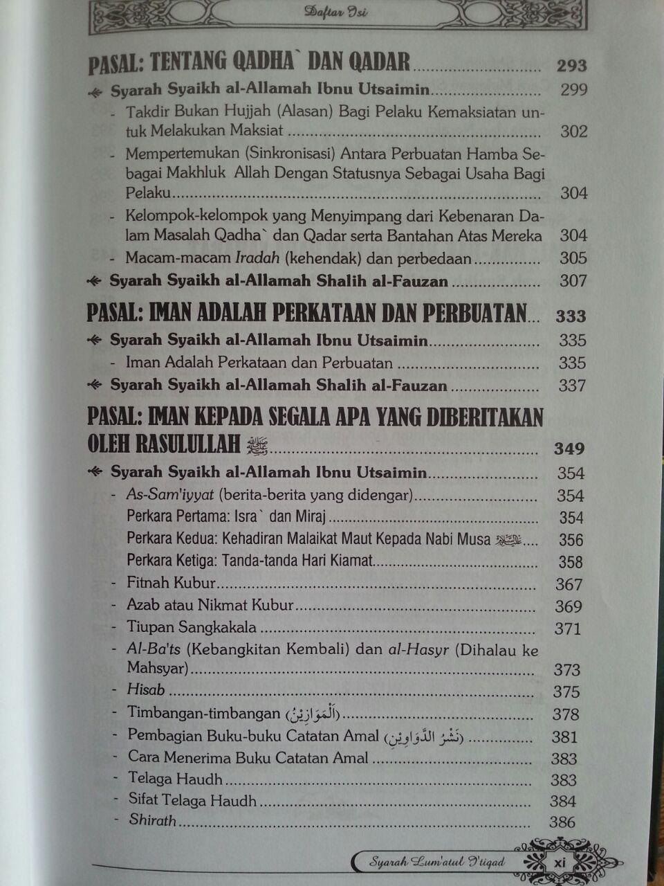 Buku Syarah Lum'atul I'tiqad isi