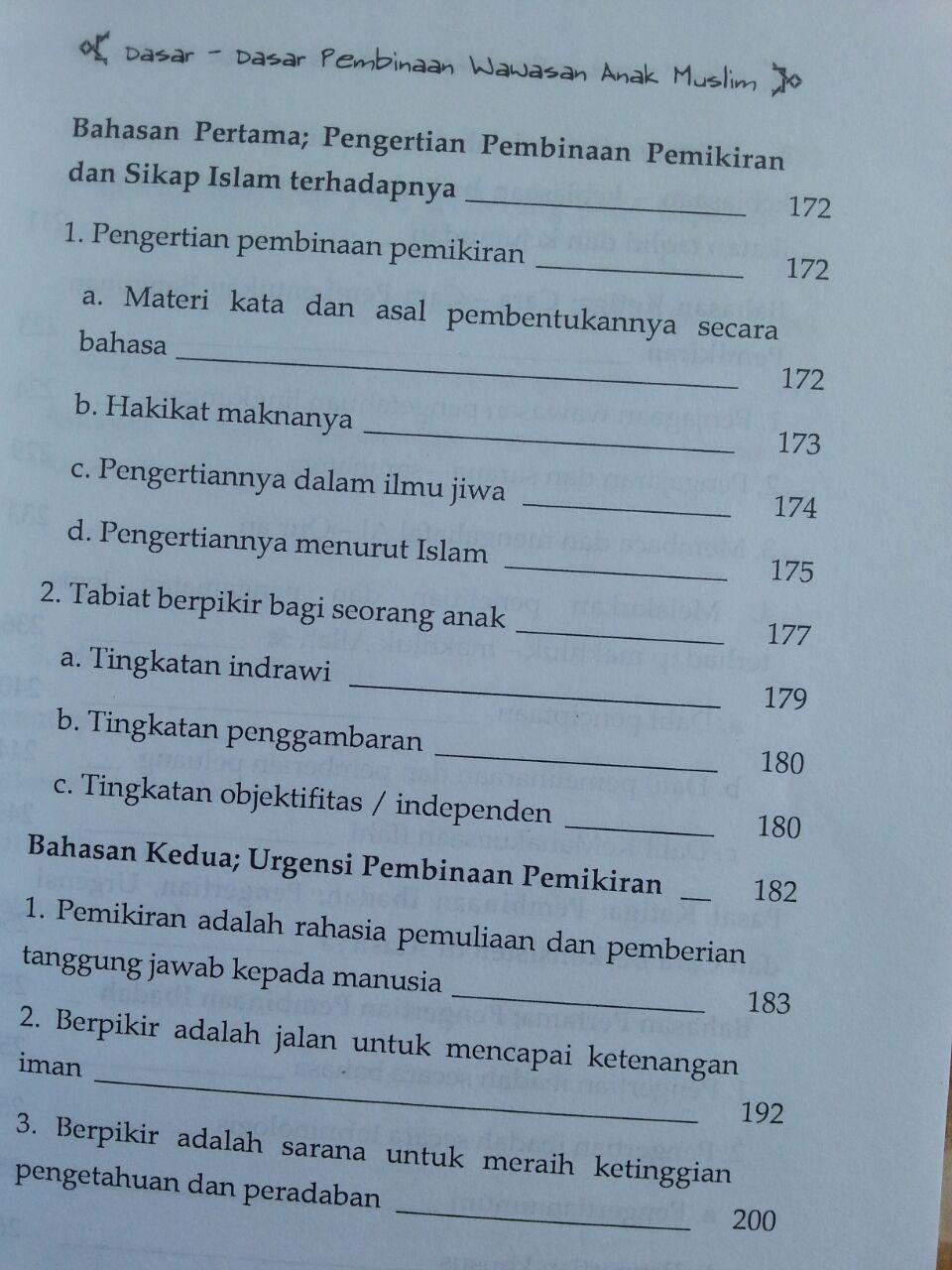 Buku Dasar-Dasar Pembinaan Wawasan Anak Muslim isi