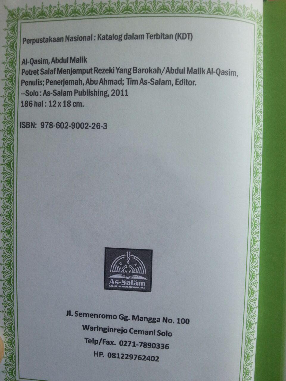 Buku Potret Salaf Menjemput Rezeki yang Barokah isi 3