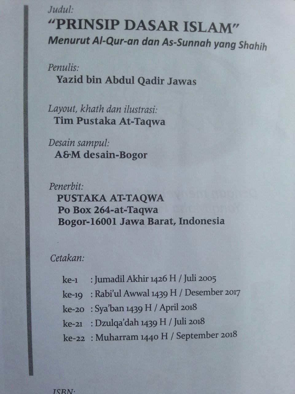 Buku Prinsip Dasar Islam Menurut Al-Qur'an Dan As-Sunnah isi 3