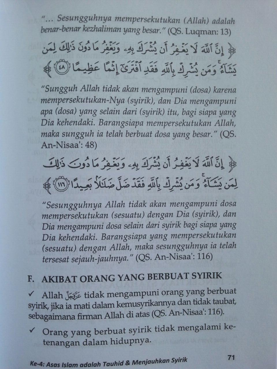 Buku Prinsip Dasar Islam Menurut Al-Qur'an Dan As-Sunnah isi 4