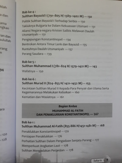 Buku Muhammad Al-Fatih Sang Penakluk Konstantinopel Daftar Isi