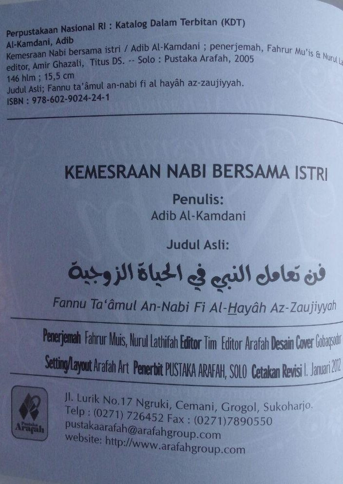 Buku Kemesraan Nabi Bersama Istri isi