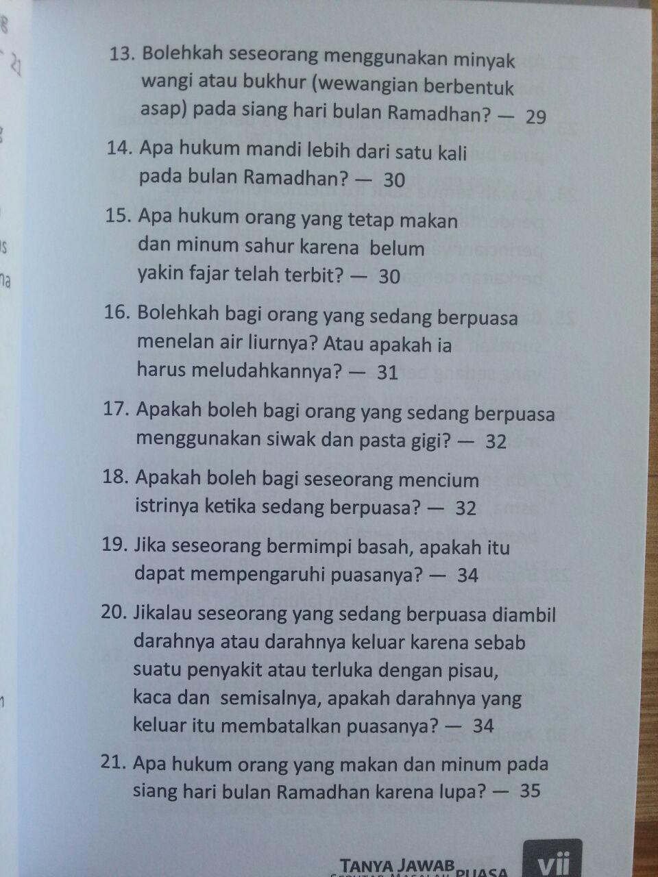 Buku Tanya Jawab Seputar Masalah Puasa isi 2