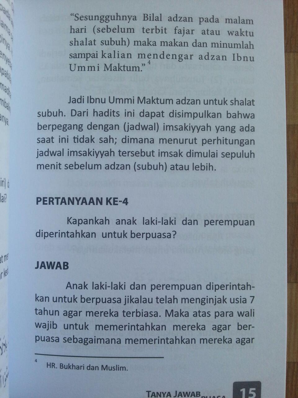 Buku Tanya Jawab Seputar Masalah Puasa isi 3