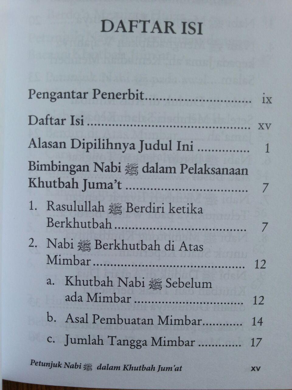 Buku Petunjuk Nabi Dalam Khutbah Jumat isi