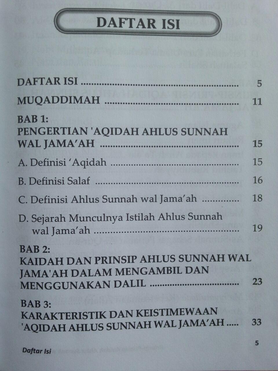 Buku Prinsip-Prinsip Aqidah Ahlus Sunnah Wal Jamaah isi 2
