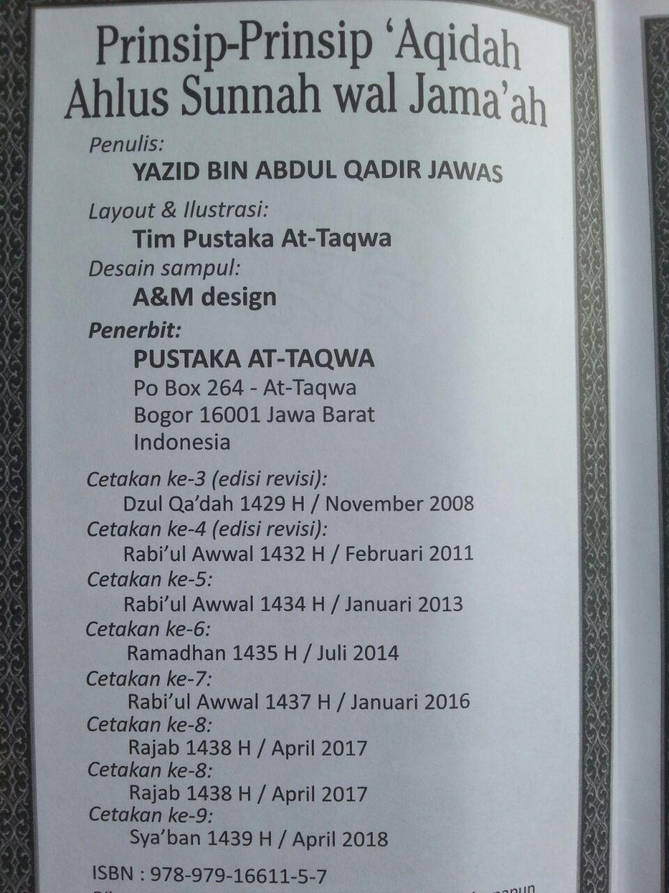Buku Prinsip-Prinsip Aqidah Ahlus Sunnah Wal Jamaah isi 3