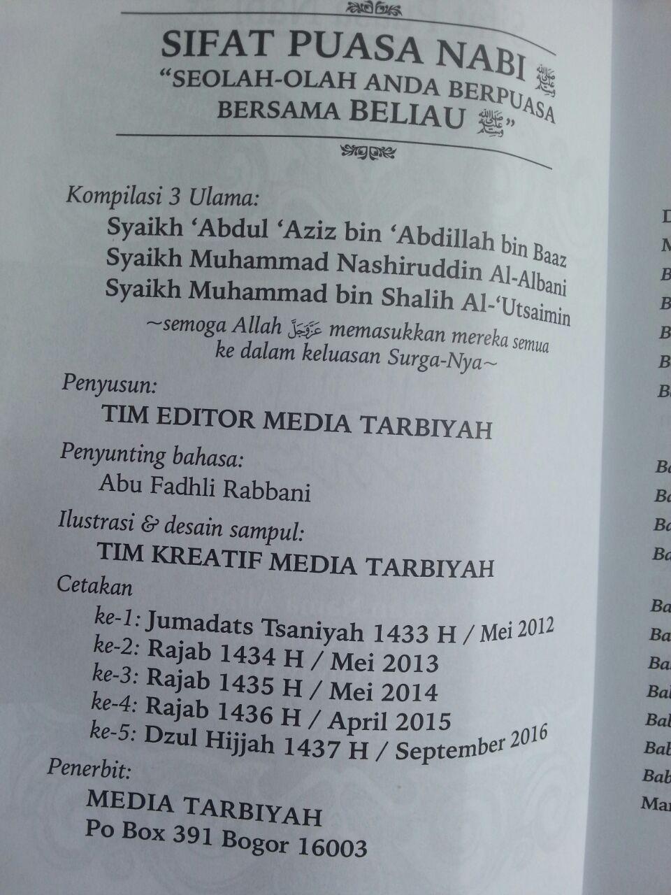 Buku Sifat Puasa Nabi Kompilasi 3 Ulama isi