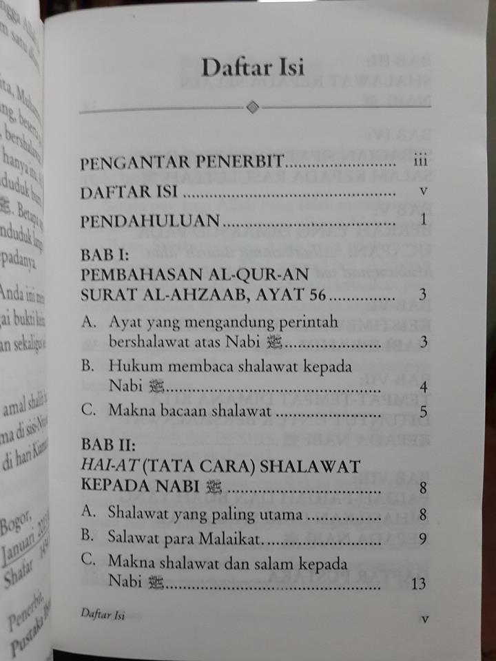 Buku Saku Tata Cara Bershalawat Kepada Nabi Muhammad Daftar Isi