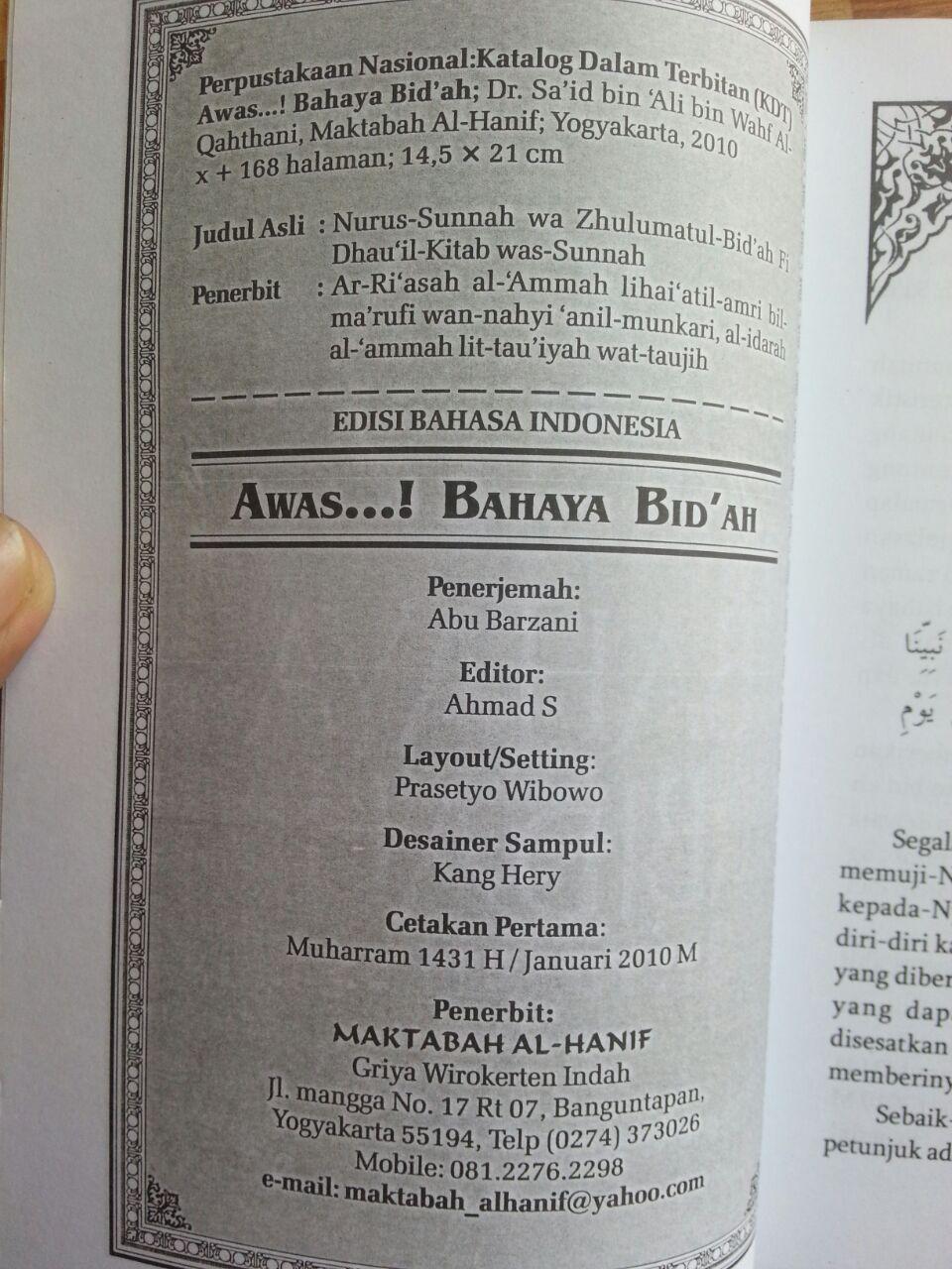 Buku Awas Bahaya Bidah isi