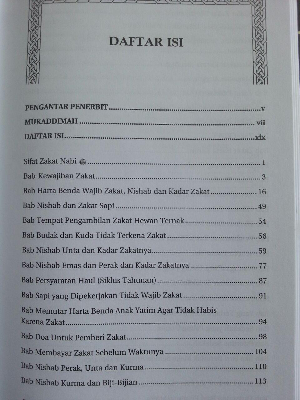 Buku Sifat Zakat Nabi isi