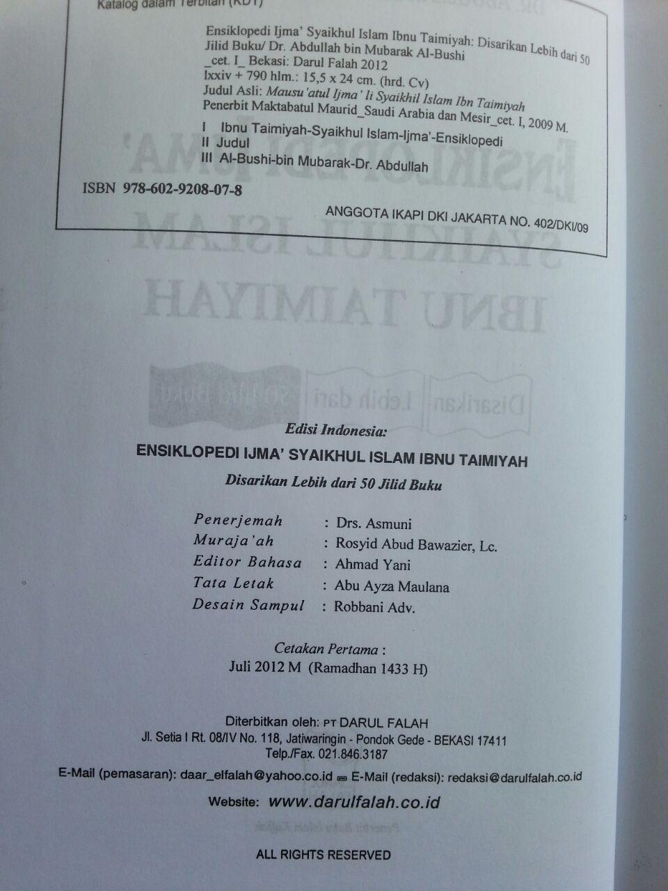 Buku Ensiklopedi Ijma Syaikhul Islam Ibnu Taimiyah isi 2